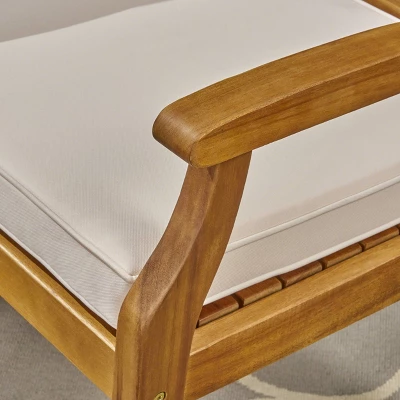 Pines 5pc Acacia Wood Dining Set - Teak/Cream - Christopher Knight Home 5 Pines 5pc Acacia Wood Dining Set - Teak/Cream - Christopher Knight Home - Image 3