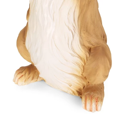 23.75" Concrete Corneu Outdoor Rabbit Garden Statue - White And Brown - Christopher Knight Home 10 23.75" Concrete Corneu Outdoor Rabbit Garden Statue - White And Brown - Christopher Knight Home - Image 8