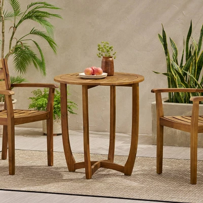 Carina Round Acacia Wood Accent Table - Teak - Christopher Knight Home 3 Carina Round Acacia Wood Accent Table - Teak - Christopher Knight Home