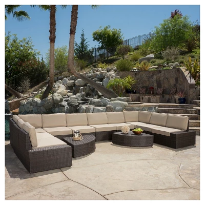 Santa Cruz 12pc Wicker Sofa Set With Cushions - Christopher Knight Home 7 Santa Cruz 12pc Wicker Sofa Set With Cushions - Christopher Knight Home - Image 5