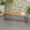 Zion Acacia Wood Modern Industrial Bench - Teak - Christopher Knight Home -Outdoor Furniture Store GUEST a3fd6a73 9e1e 464f a36d 5ef2f708cbbd