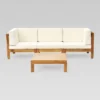 Oana 4pc Acacia Modular Sofa And Table Set - Teak/Beige - Christopher Knight Home -Outdoor Furniture Store GUEST a59fd602 0ccd 4cec 94ef f231b5bcd145