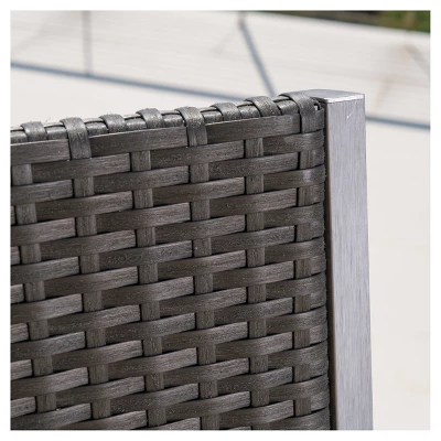 Cape Coral 5pc All-Weather Wicker/Metal Patio Bar Set With 4 Stools - Gray - Christopher Knight Home 5 Cape Coral 5pc All-Weather Wicker/Metal Patio Bar Set With 4 Stools - Gray - Christopher Knight Home - Image 3