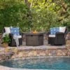 Avondale 3pc All-Weather Wicker Patio Chair Set W/ Fire Pit - Dark Brown - Christopher Knight Home -Outdoor Furniture Store GUEST a76c968f 430e 4e41 812f dc08b486ecc8