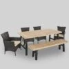 Jacks 6pc Acacia Wood & Wicker Patio Dining Set - Brown - Christopher Knight Home -Outdoor Furniture Store GUEST a783dff8 524a 49ff 87bd 0f4e4d68b25f