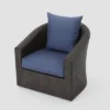 Darius 4pk Wicker Swivel Club Chairs - Brown/Navy Blue - Christopher Knight Home -Outdoor Furniture Store GUEST a78b67a4 48f8 4fc4 80c5 54256cab1d6f
