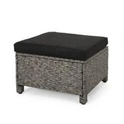 Puerta 2pk Outdoor Wicker Ottomans With Cushions - Black/Dark Gray - Christopher Knight Home 15 Puerta 2pk Outdoor Wicker Ottomans With Cushions - Black/Dark Gray - Christopher Knight Home -Outdoor Furniture Store GUEST a81346ef 2480 447a 8798 3af84cba5b4f