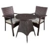 Georgina 3pc Wicker Patio Bistro Set With Cushions - Brown - Christopher Knight Home -Outdoor Furniture Store GUEST a8eeac3f 28f1 424b bd11 01d5e1fd32e0