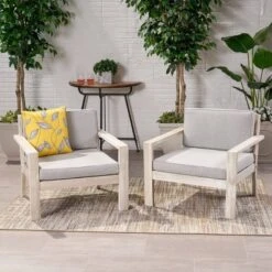 Santa Ana 2pk Acacia Club Accent Chairs Brushed Light Gray - Christopher Knight Home -Outdoor Furniture Store GUEST a8f524dd c797 41ac a264 414e0261a950