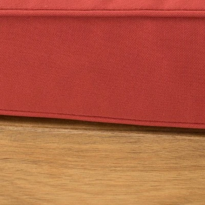 2pk Oana Outdoor Acacia Wood Right Arm Loveseat & Coffee Table With Cushion Teak/Red - Christopher Knight Home 7 2pk Oana Outdoor Acacia Wood Right Arm Loveseat & Coffee Table With Cushion Teak/Red - Christopher Knight Home - Image 5