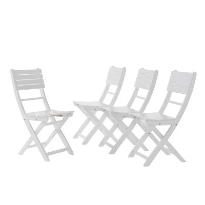 Positano 4pk Acacia Wood Folding Dining Chairs - Christopher Knight Home 6 Positano 4pk Acacia Wood Folding Dining Chairs - Christopher Knight Home - Image 4