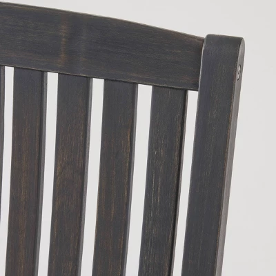 Arcadia Acacia Wood Rocking Chair Dark Gray - Christopher Knight Home 4 Arcadia Acacia Wood Rocking Chair Dark Gray - Christopher Knight Home - Image 2