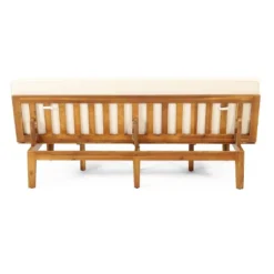 Jill Outdoor Acacia Wood Convertible Daybed With Cushions Teak/Beige - Christopher Knight Home -Outdoor Furniture Store GUEST aa8993d7 09f8 43f5 b0dd 869174fdcc9e