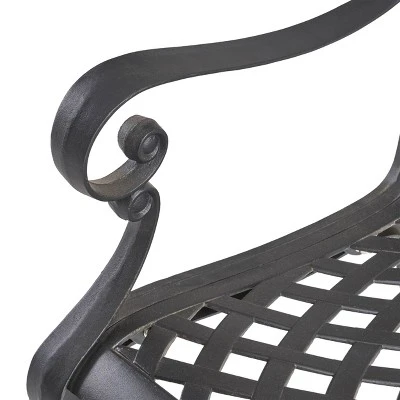 Aviary 9pc Aluminum Dining Set - Antique Matte Black - Christopher Knight Home 7 Aviary 9pc Aluminum Dining Set - Antique Matte Black - Christopher Knight Home - Image 5