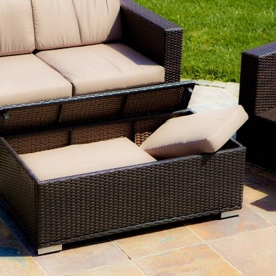 Murano 4pc Wicker Patio Sofa Set - Brown - Christopher Knight Home 6 Murano 4pc Wicker Patio Sofa Set - Brown - Christopher Knight Home - Image 4