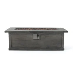 Anchorage Outdoor 50000 BTU Light Weight Concrete Rectangular Fire Pit Wood Pattern Gray - Christopher Knight Home -Outdoor Furniture Store GUEST ac8aae37 12b3 4645 9fe9 aa04f5ed9d06