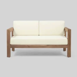 Genser 4pc Acacia Wood Chat Set - Brown/Beige - Christopher Knight Home -Outdoor Furniture Store GUEST ad6b63a8 4b67 43ce af40 28b5cce6870b