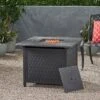 Aspen Outdoor Square Aluminum Fire Pit - Matte Black - Christopher Knight Home -Outdoor Furniture Store GUEST ae9df50b 1ef7 46bd 99a6 5a360980e898