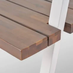 Huckleberry Rectangle Acacia Wood Patio Dining Table With Iron Plant Hanger Dark Brown/White - Christopher Knight Home -Outdoor Furniture Store GUEST af676181 7153 4cb0 a368 3583d1a998d0