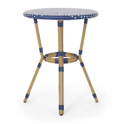 Paul 3pc Outdoor Aluminum French Bistro Set - Dark Teal/White/Bamboo - Christopher Knight Home 8 Paul 3pc Outdoor Aluminum French Bistro Set - Dark Teal/White/Bamboo - Christopher Knight Home - Image 6