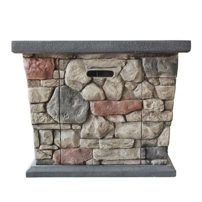 Carson Outdoor Stone Square Fire Pit - Gray - Christopher Knight Home 9 Carson Outdoor Stone Square Fire Pit - Gray - Christopher Knight Home - Image 7