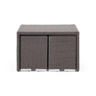 Santa Rosa 8pc Wicker & Aluminum Sofa Dining Set - Gray/Silver - Christopher Knight Home 8 Santa Rosa 8pc Wicker & Aluminum Sofa Dining Set - Gray/Silver - Christopher Knight Home - Image 6