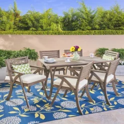 Hermosa 7pc Acacia Dining Set - Christopher Knight Home -Outdoor Furniture Store GUEST b27ad80d 6e74 49d6 8fd1 1c622ac90074