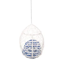 Los Alamitos Indoor/Outdoor Wicker Hanging Chair With 8' Chain - White/Blue - Christopher Knight Home 12 Los Alamitos Indoor/Outdoor Wicker Hanging Chair With 8' Chain - White/Blue - Christopher Knight Home -Outdoor Furniture Store GUEST b2b09cb5 ff70 4e45 b35b 1ac0f98c9983