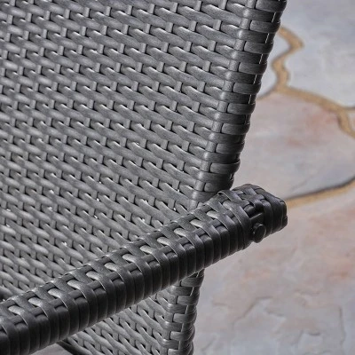 Arezzo 3pc Wood & Wicker Bistro Set - Gray/Gray - Christopher Knight Home 6 Arezzo 3pc Wood & Wicker Bistro Set - Gray/Gray - Christopher Knight Home - Image 4