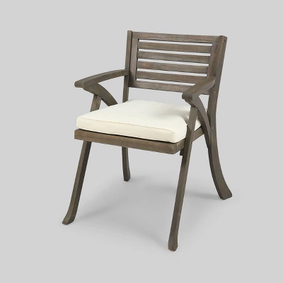 Della-Hermosa 7pc Acacia Wood Dining Set - Gray - Christopher Knight Home 5 Della-Hermosa 7pc Acacia Wood Dining Set - Gray - Christopher Knight Home - Image 3