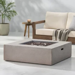 Aidan Outdoor 50000 BTU Light Weight Concrete Square Fire Pit Light Gray - Christopher Knight Home 12 Aidan Outdoor 50000 BTU Light Weight Concrete Square Fire Pit Light Gray - Christopher Knight Home -Outdoor Furniture Store GUEST b5057000 9e4d 4e39 b6dd 78036a48ec48