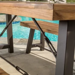 Catriona 3pc Acacia Wood Picnic Table - Teak Finish - Christopher Knight Home -Outdoor Furniture Store GUEST b7d3b17f ff0b 4d27 99b9 1379b39b80b5