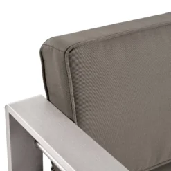 Cape Coral 5pc Aluminum And MGO Seating Set With Fire Table Khaki/Light Gray - Christopher Knight Home -Outdoor Furniture Store GUEST b832f58a af91 41b0 b138 f727a629a595