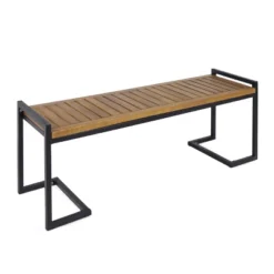 Hopkins Acacia & Iron Bench - Christopher Knight Home -Outdoor Furniture Store GUEST b8692347 fe69 4002 8299 e72acb2ab5b5