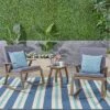 Champlain 3pc Acacia Wood Rocking Chairs Set - Gray/Dark Gray - Christopher Knight Home