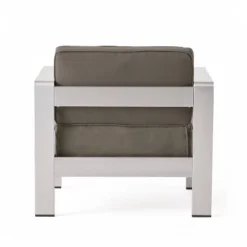 Cape Coral 5pc Aluminum And MGO Seating Set With Fire Table Khaki/Light Gray - Christopher Knight Home -Outdoor Furniture Store GUEST b908a776 4abb 4bd1 89db 5105e80f5498