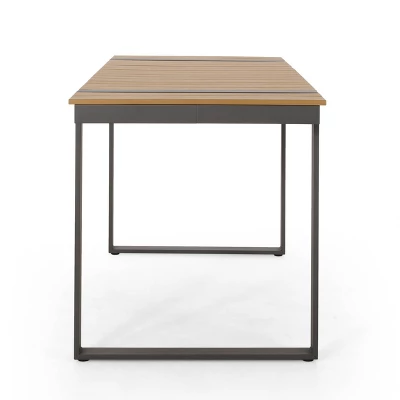 Cibola Outdoor Aluminum Rectangle Dining Table - Natural/Gray - Christopher Knight Home 4 Cibola Outdoor Aluminum Rectangle Dining Table - Natural/Gray - Christopher Knight Home - Image 2