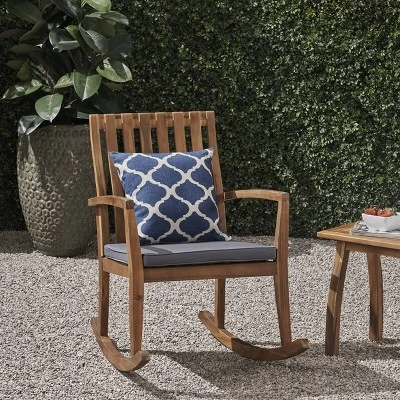 Colmena Acacia Patio Wood Rustic Rocking Chair - Christopher Knight Home 3 Colmena Acacia Patio Wood Rustic Rocking Chair - Christopher Knight Home