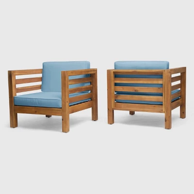 Oana 2PK Acacia Wood Club Chairs - Christopher Knight Home 7 Oana 2PK Acacia Wood Club Chairs - Christopher Knight Home - Image 5