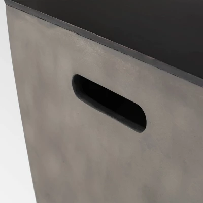 Adio Rectangular 56" Light Weight Concrete Gas Fire Pit With Tank Holder Light Gray - Christopher Knight Home 5 Adio Rectangular 56" Light Weight Concrete Gas Fire Pit With Tank Holder Light Gray - Christopher Knight Home - Image 4