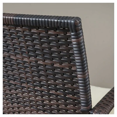 Peterson 3pc Wicker Patio Bistro Set With Cushions - Brown - Christopher Knight Home 4 Peterson 3pc Wicker Patio Bistro Set With Cushions - Brown - Christopher Knight Home - Image 2