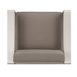 Cape Coral 5pc Outdoor 4 Seater Aluminum Chat Set With Fire Pit - Silver/Khaki - Christopher Knight Home -Outdoor Furniture Store GUEST bccb2af6 e682 4ba2 83cf 9f342445a511