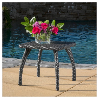 Honolulu Wicker Patio Accent Table - Gray - Christopher Knight Home 3 Honolulu Wicker Patio Accent Table - Gray - Christopher Knight Home