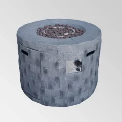 Dino Lightweight 31.75" Concrete Gas Fire Pit Gray - Christopher Knight Home