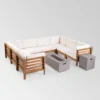 Oana 10pc Acacia Wood U-Shaped Sectional Sofa With Fire Pit Set - Teak/Beige - Christopher Knight Home 2 Oana 10pc Acacia Wood U-Shaped Sectional Sofa With Fire Pit Set - Teak/Beige - Christopher Knight Home -Outdoor Furniture Store GUEST bfda4e2d 1fa6 4900 bf3f 6d0d696f0b47
