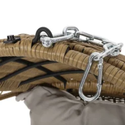 Greystone Indoor/Outdoor Wicker Hanging Chair With 8' Chain - Light Brown/Beige - Christopher Knight Home -Outdoor Furniture Store GUEST c0f425a7 5538 4cab afd5 ae414bbe2b67