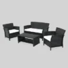 St. Lucia 4pc Wicker Patio Seating Set Black/White - Christopher Knight Home -Outdoor Furniture Store GUEST c19f2529 3030 48f7 b1b3 d52cd262c502