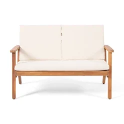 Temecula Outdoor Acacia Wood 4 Seater Chat Set With Cushions - Brown Patina/Cream - Christopher Knight Home -Outdoor Furniture Store GUEST c25b3bef c839 492b b0a4 691fdc82c9e7