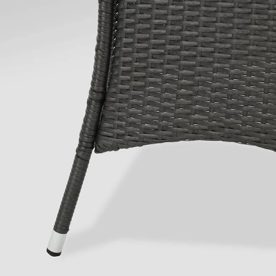 Cypress 5pc Wicker Square Dining Set - Gray - Christopher Knight Home 6 Cypress 5pc Wicker Square Dining Set - Gray - Christopher Knight Home - Image 4