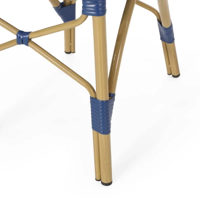 Paul 3pc Outdoor Aluminum French Bistro Set - Dark Teal/White/Bamboo - Christopher Knight Home 14 Paul 3pc Outdoor Aluminum French Bistro Set - Dark Teal/White/Bamboo - Christopher Knight Home - Image 12